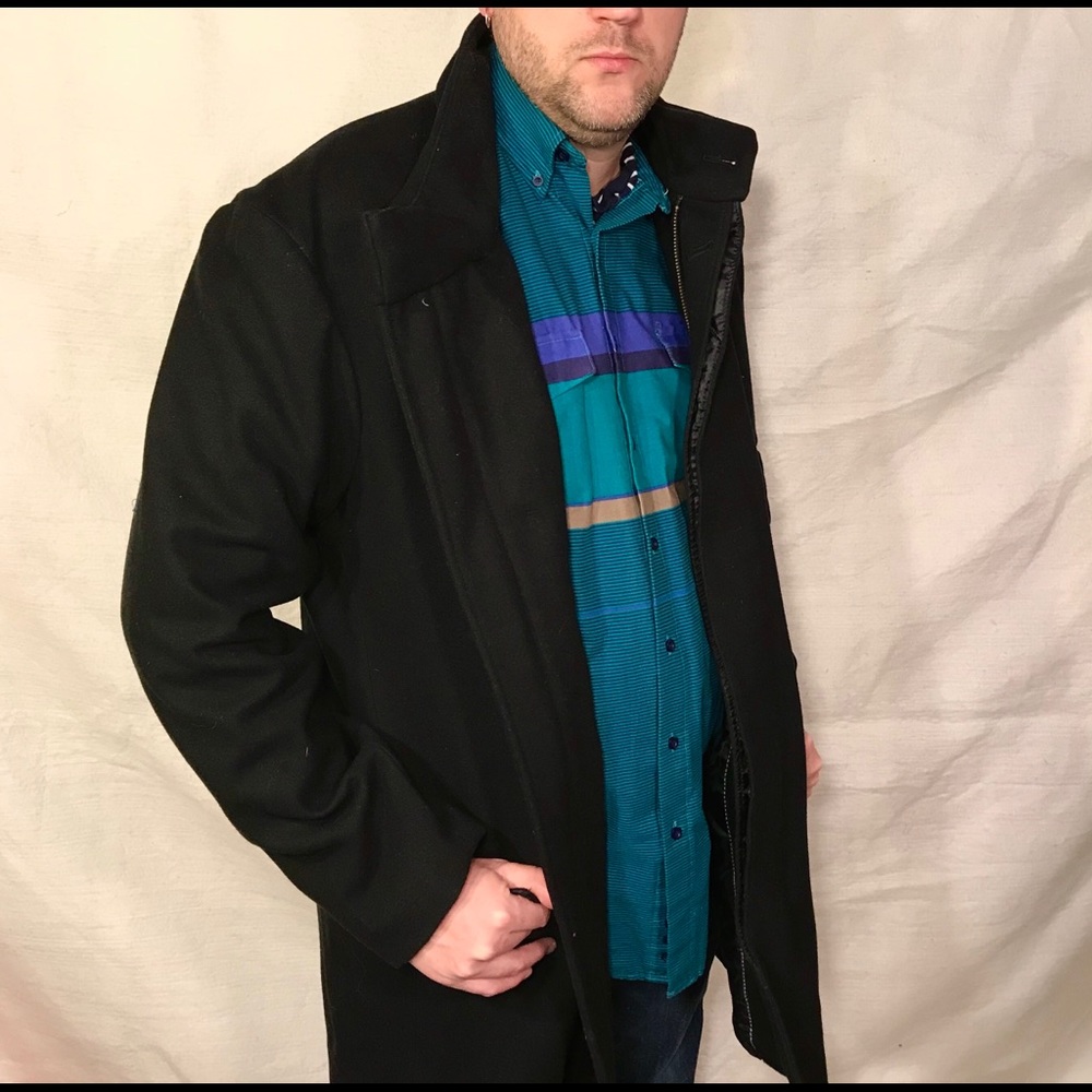 Beautiful black lined wool men’s winter coat